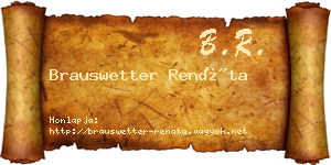 Brauswetter Renáta névjegykártya